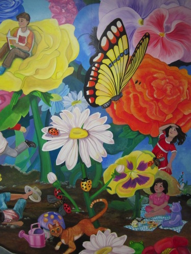 Detail of Mural in the Library at
Hatfield Elementary
Acrylic 12'x18'